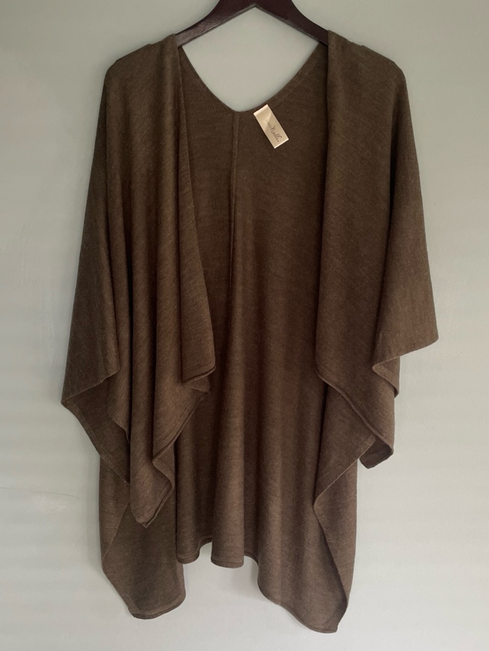 Simply Noelle Taupe Knit Poncho